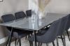 Imagine Masa de dining Estelle 200*90*H76 - Negru / Negru+Scaun de dining Plaza - Picioare negre - Material negru_6