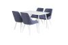 Imagine Masa de dining Polar 120 cm - Alb Alb+Scaun de dining Plaza - Picioare albastre - Material albastru_4