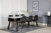 Imagine Masa de dining Estelle 200*90*H76 - Alb / Negru+Scaun de dining Arctic - Picioare Negre - Plastic Negru_6