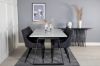 Imagine Masa de dining Estelle 200*90*H76 - Alb / Negru+Scaun de dining Plaza - Picioare negre - Material negru_6