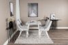 Imagine Masa de dining Polar de 120 cm - Alb Alb+Scaun de dining Velvet Deluxe - Picior Alb - Material Gri Deschis_4