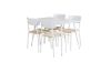 Imagine Masa de dining Polar 120 cm - Alb + Scaun de dining Polly - Alb / Natură _4