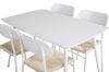 Imagine Masa de dining Polar 120 cm - Alb + Scaun de dining Polly - Alb / Natură _4