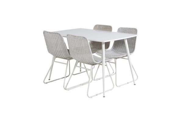 Imagine Masa de dining Polar 120 cm - Alb Alb + Scaun de dining Cirebon - Wash White_4