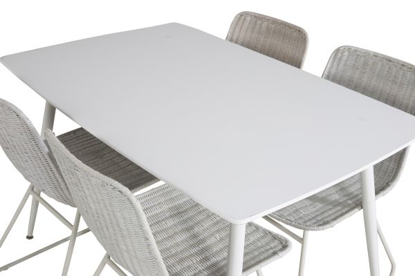 Imagine Masa de dining Polar 120 cm - Alb Alb + Scaun de dining Cirebon - Wash White_4