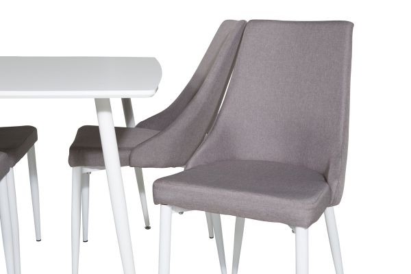 Imagine Masa de dining Polar 120 cm - Alb Alb + Leone 2.0 Gri Polar - Picioare albe _4