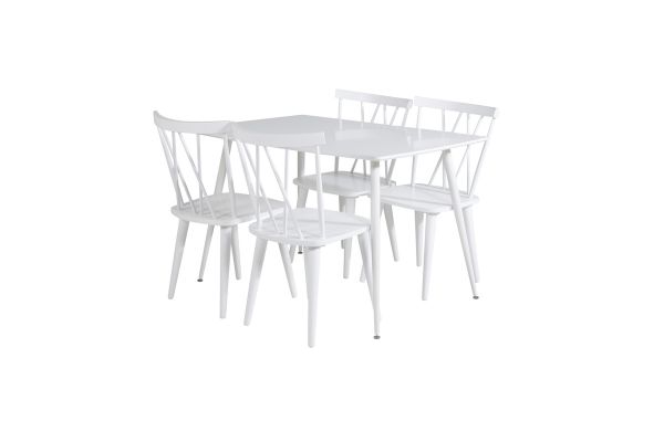 Imagine Masa de dining Polar 120 cm - Alb Alb+ Scaun Windsor Mariette - Alb_4