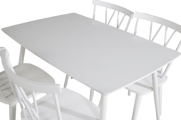 Imagine Masa de dining Polar 120 cm - Alb Alb+ Scaun Windsor Mariette - Alb_4