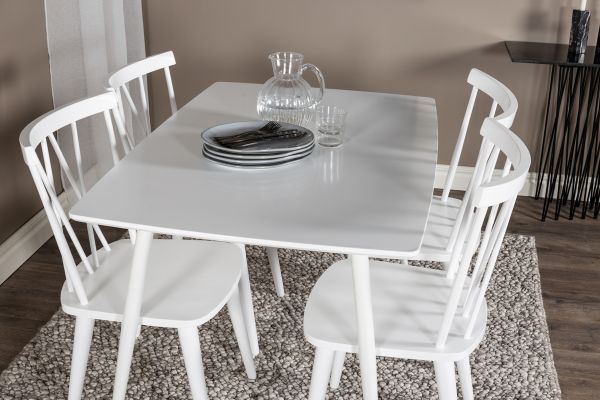 Imagine Masa de dining Polar 120 cm - Alb Alb+ Scaun Windsor Mariette - Alb_4