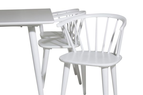 Imagine Polar Dining table 180 cm - White top / White Legs+Bobby Windsor Dining Chair - White_6