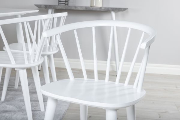 Imagine Polar Dining table 180 cm - White top / White Legs+Bobby Windsor Dining Chair - White_6