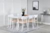 Imagine Masa de dining Polar de 180 cm - Blat alb / Picioare albe + Scaun de dining Polly - Alb / Natural _6