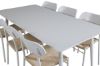 Imagine Masa de dining Polar de 180 cm - Blat alb / Picioare albe + Scaun de dining Polly - Alb / Natural _6