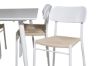 Imagine Masa de dining Polar de 180 cm - Blat alb / Picioare albe + Scaun de dining Polly - Alb / Natural _6