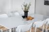 Imagine Masa de dining Polar de 180 cm - Blat alb / Picioare albe + Scaun de dining Polly - Alb / Natural _6