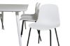 Imagine Masa de dining Polar de 180 cm - Blat alb / Picioare albe + Scaun de dining Arctic - Picioare negre - Plastic alb_6