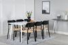 Imagine Masa de dining Polar 180 cm - blat alb / picioare albe + Scaun de dining Polly - Negru / Natură _6