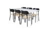 Imagine Masa de dining Polar 180 cm - blat alb / picioare albe + Scaun de dining Polly - Negru / Natură _6