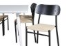 Imagine Masa de dining Polar 180 cm - blat alb / picioare albe + Scaun de dining Polly - Negru / Natură _6