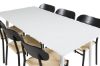 Imagine Masa de dining Polar 180 cm - blat alb / picioare albe + Scaun de dining Polly - Negru / Natură _6