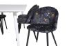 Imagine Masa de dining Polar 180 cm - Blat alb / Picioare albe + Scaun de dining Velvet - Material negru cu flori_6