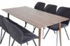 Imagine Vă rugăm să traduceți complet Polar Dining Table 180 cm - blat de nuc - picioare de nuc + scaun de dining Gemma - picioare negre - țesătură neagră_6