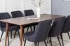 Imagine Masa de dining Polar 180 cm - Blat de nuc - Picioare de nuc + Scaun de dining de lux Velvet - Picioare negre - Material negru_6