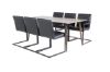 Imagine Masa de dining Polar 180 cm - Blat de nuc - Picioare de nuc + Scaun Art - Negru / Negru_6