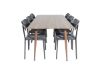 Imagine Masa de dining Polar 180 cm - Blat de nuc - Picioare de nuc + Scaun de dining Polly - Negru / Negru _6