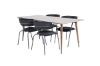 Imagine Masa de dining Polar 180 cm - Blat de nuc - Picior de nuc + Scaun Arrow - Picior negru - Catifea neagra_4