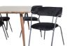 Imagine Masa de dining Polar 180 cm - Blat de nuc - Picior de nuc + Scaun Arrow - Picior negru - Catifea neagra_4