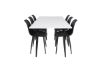 Imagine Masa de dining Polar - 180*90*H75 - Alb / Negru+Șezută de dining din plastic Polar - Picioare negre / Plastic negru_6