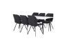 Imagine Masa de dining Polar - 180 * 90 * H75 - Alb / Negru + Scaun de dining Gemma - Picioare Negre - Material Negru_6