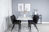 Imagine Masa de dining Polar - 180 * 90 * H75 - Alb / Negru + Scaun de dining Gemma - Picioare Negre - Material Negru_6