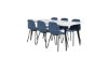 Imagine Polar Dining Table - 180*90*H75 - White / Black+Arctic Dining Chair - Black Legs - Blue Plastic_6