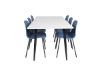 Imagine Polar Dining Table - 180*90*H75 - White / Black+Arctic Dining Chair - Black Legs - Blue Plastic_6