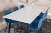 Imagine Polar Dining Table - 180*90*H75 - White / Black+Arctic Dining Chair - Black Legs - Blue Plastic_6