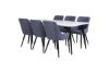 Imagine Masa de dining Polar - 180*90*H75 - Alb / Negru+ Scaun de dining Plaza - Picioare Negre - Material Albastru_6