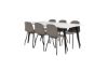 Imagine Masa de dining Polar - 180*90*H75 - Alb/Negru+Scaune de dining Arctic - Picioare Negre - Plastic Kaki_6