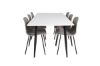 Imagine Masa de dining Polar - 180*90*H75 - Alb/Negru+Scaune de dining Arctic - Picioare Negre - Plastic Kaki_6