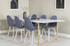 Imagine Palace Matbord - Ek-look / Vit - 240*100*H75 + Polar Dining Chair - White Legs - Blue Fabric _6