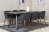 Imagine Masa de dining Marina - blat negru / picioare negre + Scaun de dining Arch - picioare de nuc - material negru_6