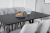 Imagine Marina Dining Table - Black top / Black Legs +Velvet Deluxe Dining Chair - Black Legs - Light Grey Fabric_6