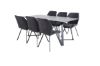 Imagine Masa de dining Marina - blat negru / picioare negre + Scaun de dining Gemma - picioare negre - material negru_6