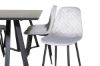 Imagine Marina Dining Table - Black top / Black Legs +Polar Diamond Dining Chair - Black Legs - Grey Velvet_6