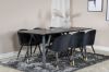 Imagine Masa de dining Marina - BLack top / Black Legs + Scaun de dining Velvet Brass - Black / Black_6