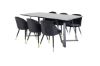 Imagine Masa de dining Marina - BLack top / Black Legs + Scaun de dining Velvet Brass - Black / Black_6