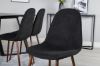 Imagine Masa de dining Marina - blat negru / picioare negre + Scaun de dining Polar - picioare din nuc - material textil negru_6