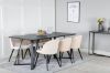 Imagine Marina Dining Table - Black top / Black Legs +Velvet Dining Chair - Beige / Black_6