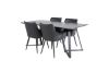 Imagine Masa de Dining Marina - Blat negru / Picioare negre + Comfort - Scaun de dining - Stejar / Negru